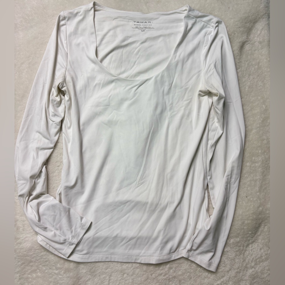 Tharai White Long Sleeve Performance Shirt – Size S